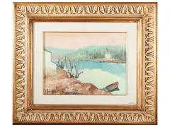 Silvio Polloni, View of the Arno, oil on canvas