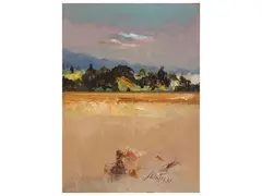 Landscape by Sergio Scatizzi, oil on panel, offered Jun 2026
