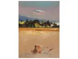 Sergio Scatizzi, Landscape, oil on panel