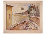 Silvio Loffredo, Tuscan street 1979, oil on canvas