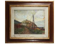 Tuscan landscape by Guido Borgianni, oil on canvas, offered Jun 2026