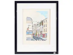 Parisian glimpse by Orfeo Tamburi, hand-coloured engraving, offered Jun 2026