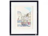 Orfeo Tamburi, Parisian glimpse, hand-coloured engraving