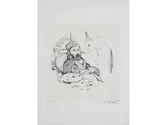 Personages by Antonio Possenti, three lithographs, offered Jun 2026
