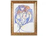 Primo Conti, Female nude 1983, lithograph