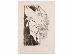 Landscape 1979 - Figures by Bruno Saetti, an engraving, offered Jun 2026