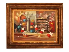 Altar boys in the library by Norberto Martini, oil on canvas, offered Apr 2026