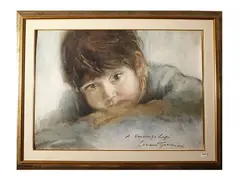 Luciano Guarnieri, Child, oil on canvas