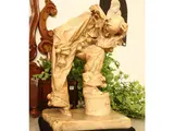 Emanuel Julian Kodet, Pierrot, circa 1930, Patinated plaster group in Art Deco style