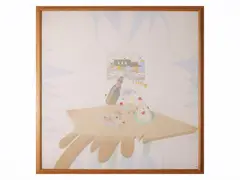 Composition, 1970s by Luca Alinari, mixed media on canvas, offered Mar 2026