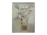 Mario Francesconi, Vase of flowers, pencil and watercolor on canvas cardboard