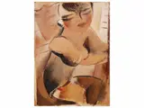 Alberto Manfredi, Female figure, oil on hardboard