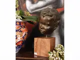 Mario Moschi, Putto's head, small bronze sculpture