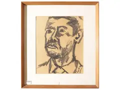 Portrait of a Man (1954) by Ottone Rosai, charcoal on paper, offered Mar 2026