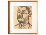 Ottone Rosai, Portrait of a Man (1954), charcoal on paper