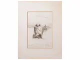 Ottone Rosai, Nurse and sick man in bed 1939, ink on paper