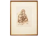 Primo Conti, Maternity 1956, marker on paper