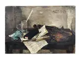 Gianni Vagnetti, Natura morta musicale II 1941-1942, oil on canvas