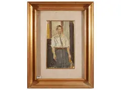 Self-portrait 1950 by Guido Borgianni, oil on canvas applied to panel, offered Mar 2026