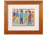 Rodolfo Marma, Mercatino 1980, oil on canvas cardboard