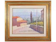 Landscape by Dino Migliorini, oil on hardboard, offered Mar 2026