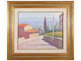 Dino Migliorini, Landscape, oil on hardboard