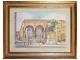 Piazza della Signoria by Giovanni Ospitali, watercolor on paper, offered Mar 2026