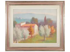 Cottage by Dino Migliorini, oil on hardboard, offered Mar 2026
