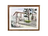 Silvio Pucci, View of the house, watercolor on paper