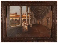 Tito Lessi, La Certosa 1906, oil on panel
