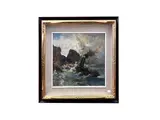 Mario Lugheri, Stormy sea, oil on canvas cardboard