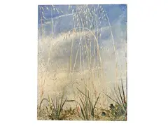 Ears of oats by Valentino Ghiglia, oil on cardboard, offered Mar 2026