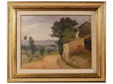Umberto Maestrucci, Mugello landscape, oil on panel