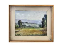Paesaggio toscano 1966 by Desiderio Tanfani, oil on tavoletta, offered Mar 2026