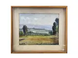 Desiderio Tanfani, Paesaggio toscano 1966, oil on tavoletta