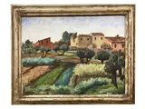 Roberto Pucci, Tuscan landscape, oil on canvas