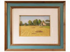 Roberto Sgrilli, Paesaggio sul mare (San Vincenzo), oil on cardboard