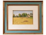 Roberto Sgrilli, Paesaggio sul mare (San Vincenzo), oil on cardboard
