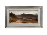 Rutilio Muti, Landscape with figures, oil on panel