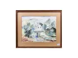 Silvio Pucci, Landscapes, three watercolor drawings on paper