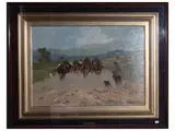 Carlo Domenici, Hunting scene, Cardboard oil