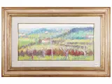 Dino Migliorini, Landscape, oil on hardboard