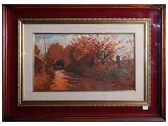 Albero in autunno 1974 by Giorgio Luxardo, oil on panel, offered Mar 2026