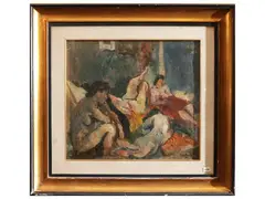 Composition with female figures 1945 by Ennio Pozzi, oil on canvas, offered Mar 2026