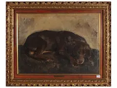 Portrait of a little dog 1931 by Ugo Vittore Bartolini, oil on canvas, offered Mar 2026