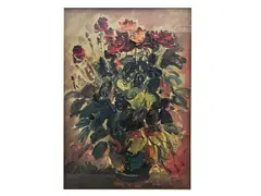 Emanuele Cappello, Vase of flowers, oil on canvas