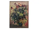 Emanuele Cappello, Vase of flowers, oil on canvas