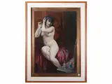 Giulio Salti, Allo specchio, oil on cardboard