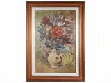 Enzo Pregno, Vase of flowers, oil on canvas