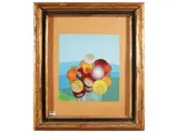 Amintore Fanfani, Mountain flowers 1972, mixed media on cardboard